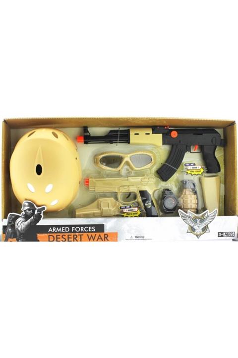 MEGA Kasklı Ve Siyah Tüfekli Polis Seti