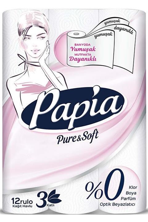 Papia Pure Soft Kağıt Havlu 12'li Paket