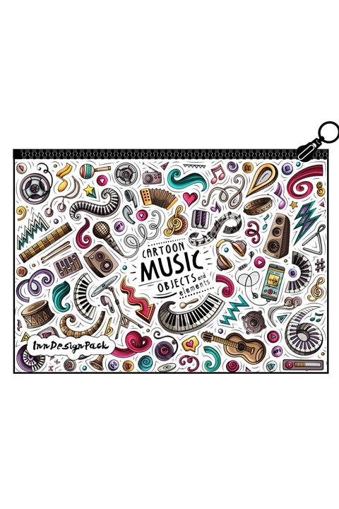 Inn Design Pack Boyanabilir Bez Kalem Kutusu 13x19 Cm Music