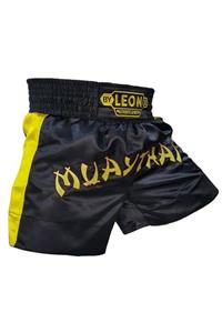 By Leon 1982 Unisex Siyah Nakışlı Muay Thai Ve Kick Boks Antrenman Şortu