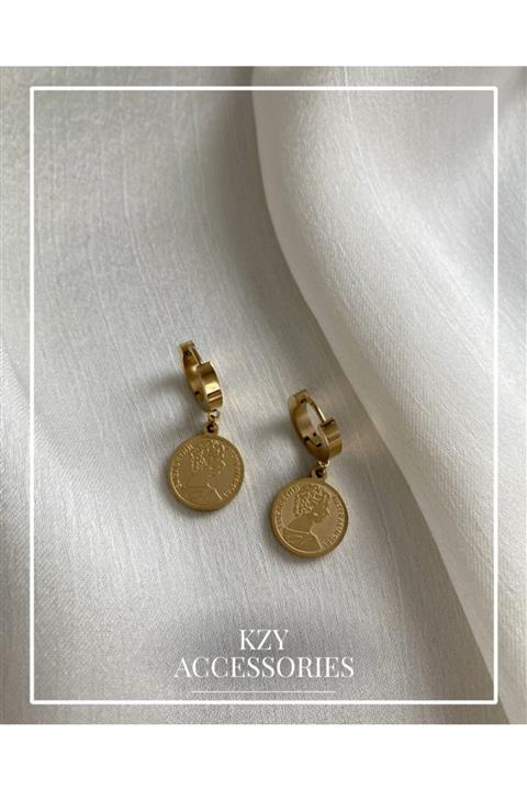 KZY ACCESSORIES Madalyon Çelik Küpe