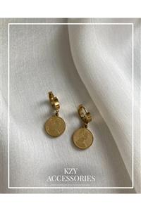 KZY ACCESSORIES Madalyon Çelik Küpe