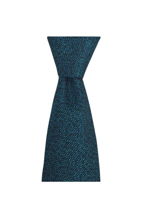 Brianze Armürlü Desen Turkuaz Mendilli Kravat