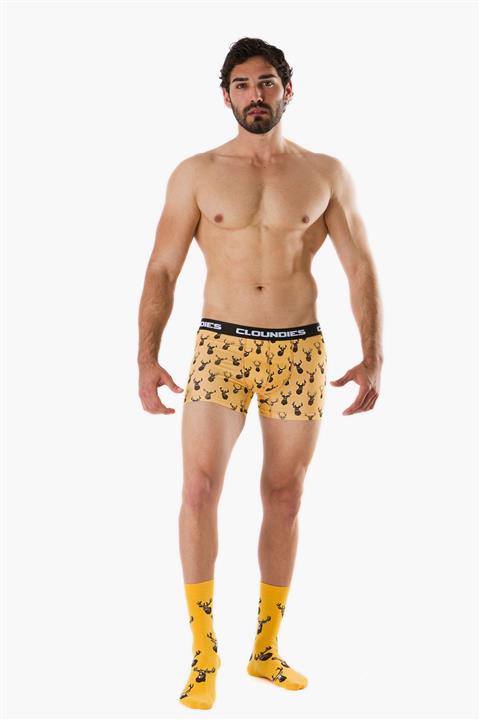 Cloundies Erkek Geyik Desenli Boxer ve Çorap Seti