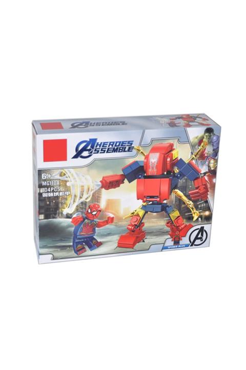 elife Oyuncak Lego Seti Avengers Spiderman Örümcek Adam Yapılandırma Blok Oyuncağı 104 Parça