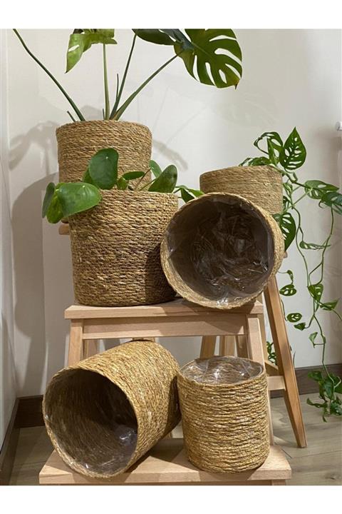 Milena Home Hasır Içi Poşetli Saksılık Seti 6'lı
