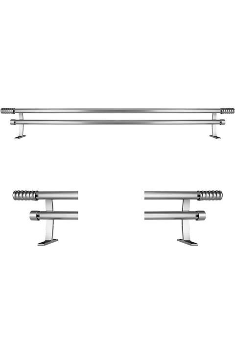 Perdejim Gri Alüminyum Çift Raylı Rustik Perde Askısı Rustik Borusu Ak04 100 cm