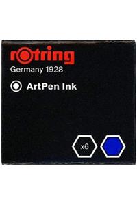 Rotring Artpen Kaligrafi Kalemi Mürekkep Kartuşu, Koyu Mavi, 6'lı Paket