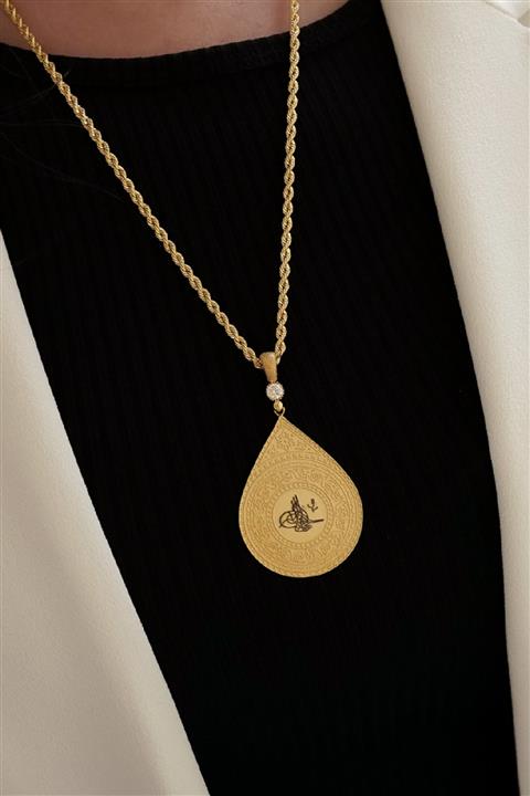 ALTINTAŞ KUYUMCULUK Otantik Damla Tuğra Altın Kolye Ucu