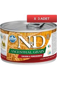 N&D Nd Düşük Tahıllı Tavuklu Narlı Köpek Konservesi 140 Gr (3 Adet)