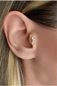 Okkostore Gold Rengi 4 Taş Tragus Piercing