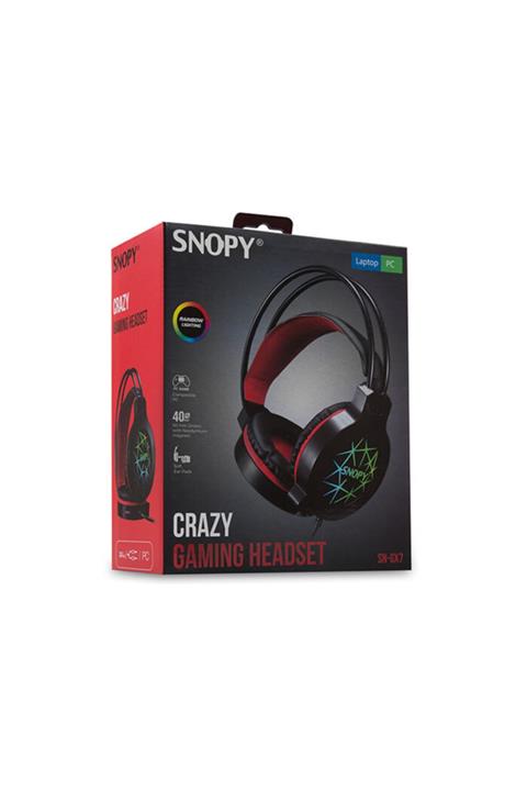Snopy Kulaklık Mikrofonlu Oyuncu Usb Ledli Rampage Crazy Sn-gx7