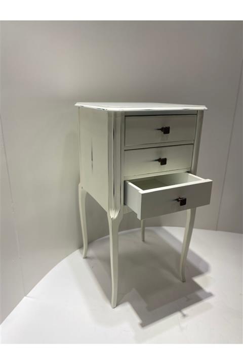 PLANART MOBİLYA Beyaz Yan Sehpa