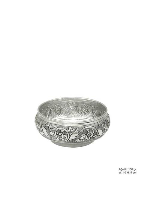 Gumush Yaprak Desenli Gümüş Şekerlik