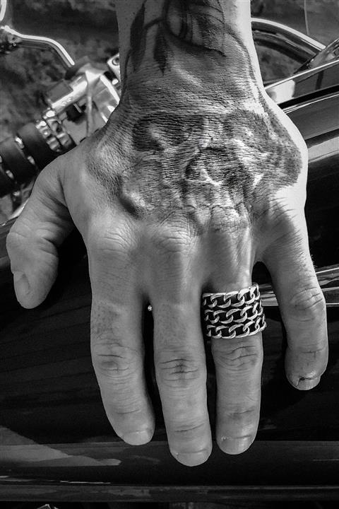 CAPO by Aytaç Yamaç Motorcu Zincir Modeli Ayarlanabilir Erkek Yüzük