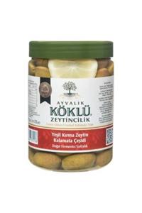 Köklü Zeytincilik Ayvalık Kırma Kalamata Yeşil Zeytin 1000cc