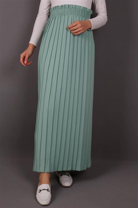 İmajButik Yüksekbel Pliseli Etek- Mint