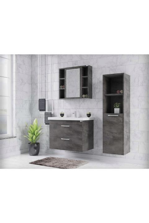 HCR Dicle Banyo Dolabı 80 Cm Set