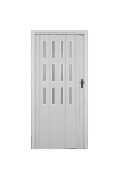 SARPAŞ Katlanır Akordiyon Pvc Tek Kapı Camlı - 132x229 - Beyaz 12 Mm