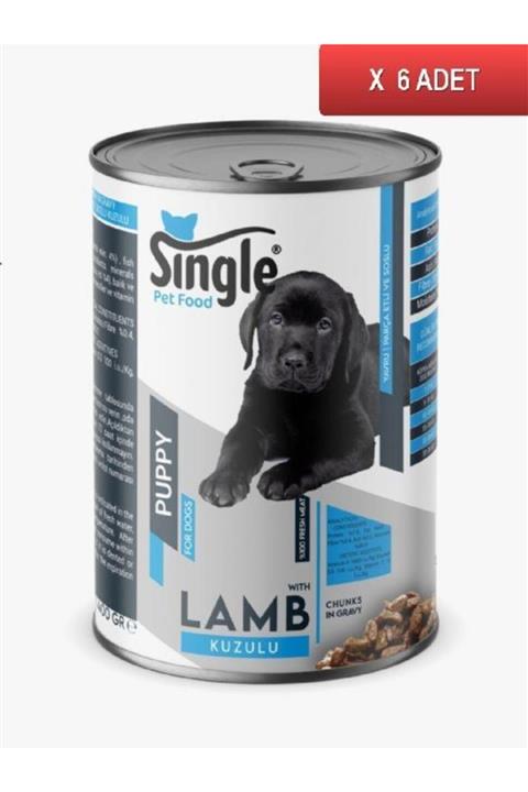 SINGLE For Dogs Puppy Kuzu Etli Konserve 400gr (6 Adet)