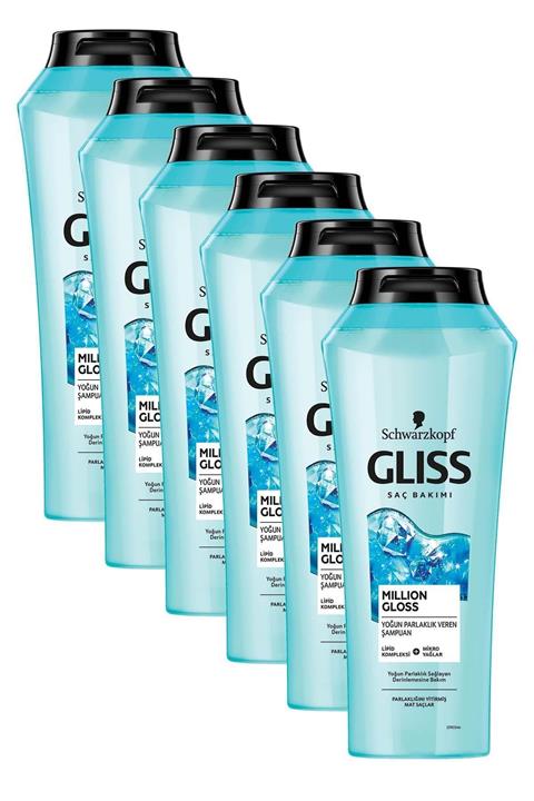 Gliss Million Gloss Yoğun Parlaklık Veren Şampuan 400 ml 6'lı