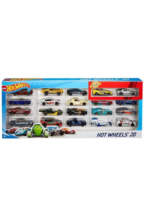 HOT WHEELS 20'li Araba Seti , Oyuncak Araba Koleksiyonu, 1:64 Ölçek