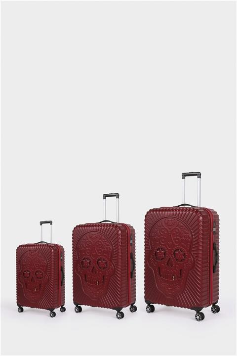 ÇÇS 5180 ABS Kuru Kafa Valiz Seti - Bordo