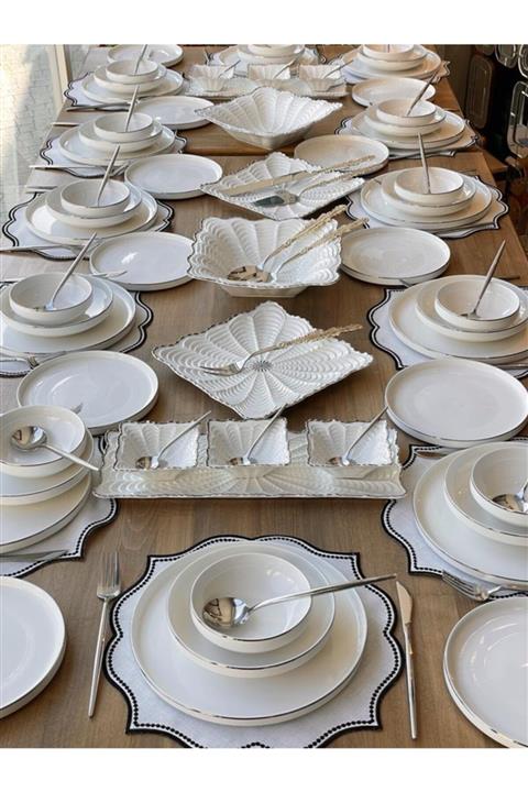 ROSSEV Yemek Takımı Modern Silver 125 Parça 12 Kişilik