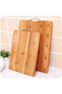 BALSA Bamboo Antibakteriyel Büyük 2'li Kesme Tahtası Doğrama Dikdörtgen Doğal 2 Adet 36x26-32x22