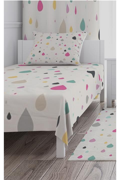 CİCİ TASARIM ÜRÜNLERİ Yatak Örtüsü Renkli Yağmur Damlaları