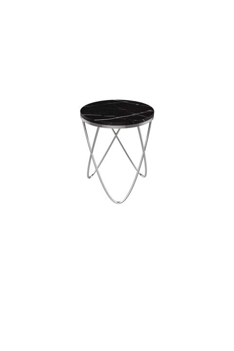 MAKSA Ilaria Alexandrette Black Parlak Paslanmaz Yan Sehpa