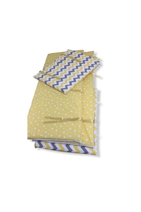 Bebek Özel Bebek Beşik Kenar Koruma Sarı Siyah 60x120 (4 PARÇA)