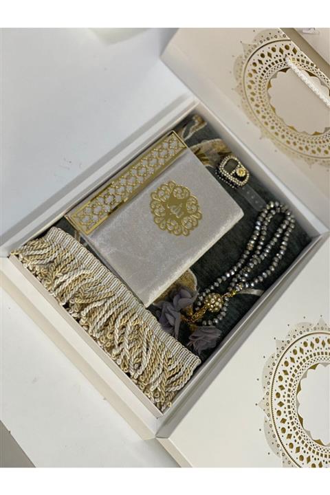 çeyizlik setim Hediyelik Ve Bohçalık Seccade Seti Gri