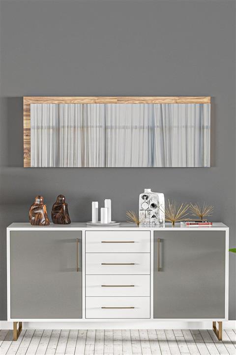 bluecape Corner 80 Cm. Ceviz Dresuar Hol Koridor Duvar Salon Mutfak Banyo Wc Ofis Çocuk Yatak Odası Boy Ayna