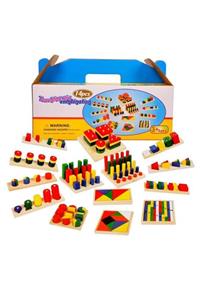 Mofy Baby Montessori Ahşap Oyuncak Seti 14lü Set Eğitici Öğrenme Kombinasyonu