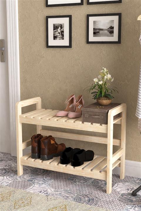 WOODENSA Ahşap Ayakkabılık 2 Katlı