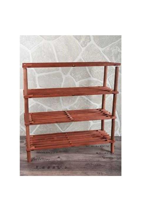Pembe Karınca 4 Katlı Pratik Ahşap Ayakkabılık Ve Raf
