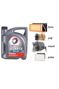 TOTAL 5w30 Partikül Yağ + Filtre Ful Set Citroen C3 1.4 8v Dizel