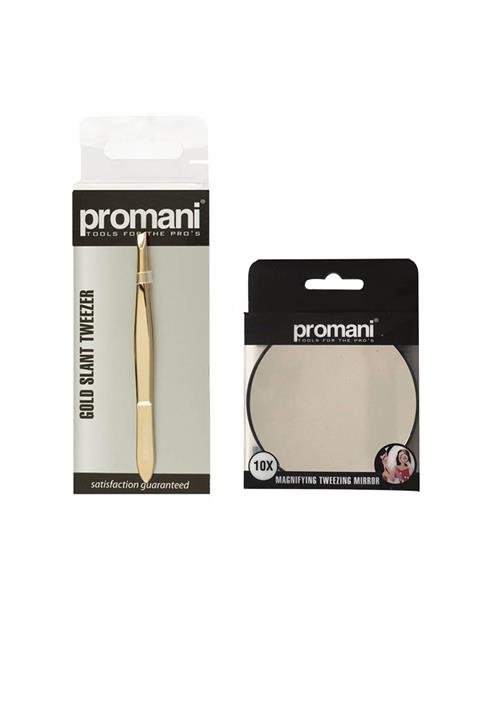 Promani 10X Büyüteçli Makyaj Aynası+Gold Slant Cımbız No:Pr-923 558956116354