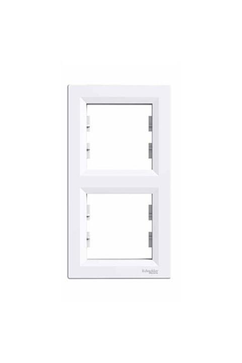 SCHNEIDER Asfora Beyaz Ikili Çerçeve Dikey