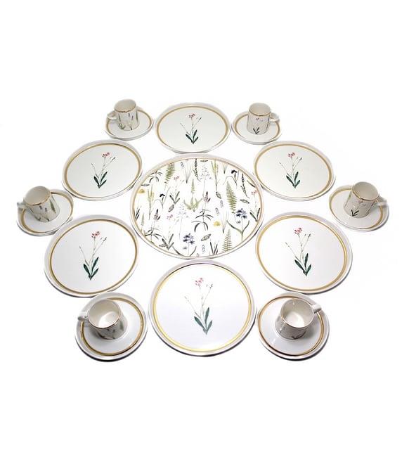 Porland Botanical Menekşe Desenli Sunum Seti