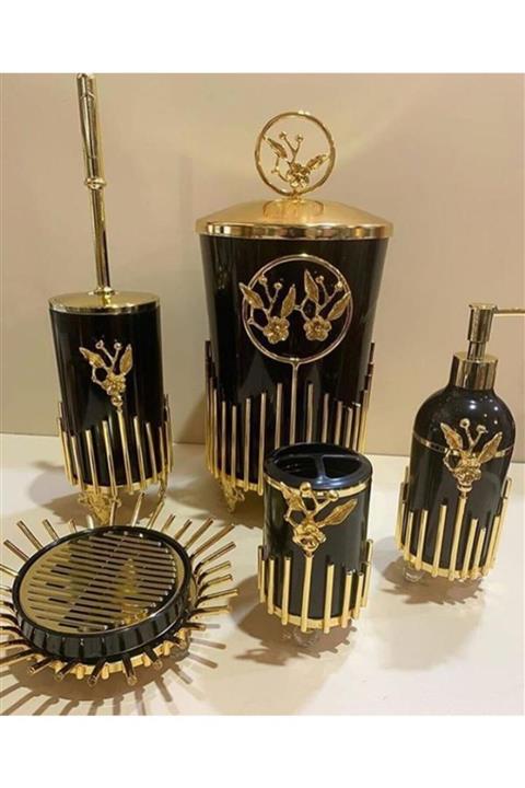 EVRA 5 Parça Metal Çubuklu Banyo Seti