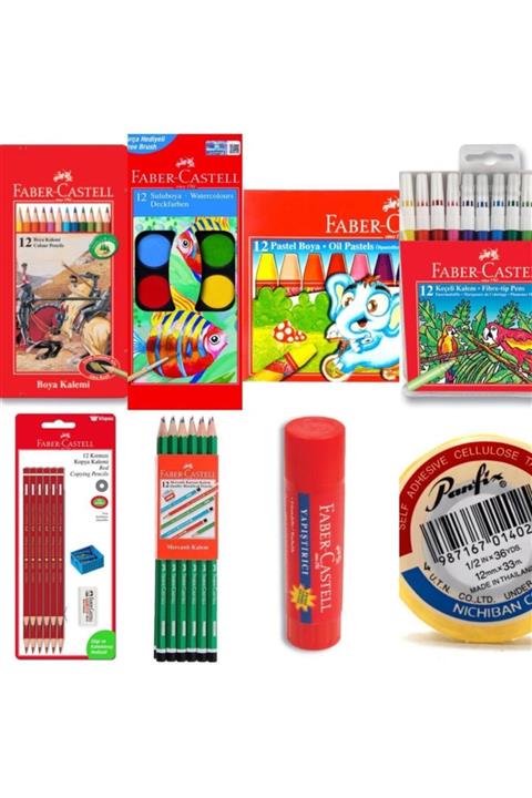 Faber Castell 8 Parça Set Okul Kırtasiye Seti