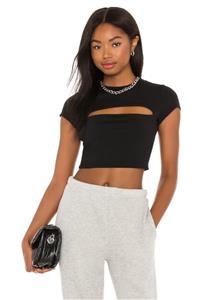 By Kul Design Kadın Göğüs Dekolteli Ipek Jarse Crop Top