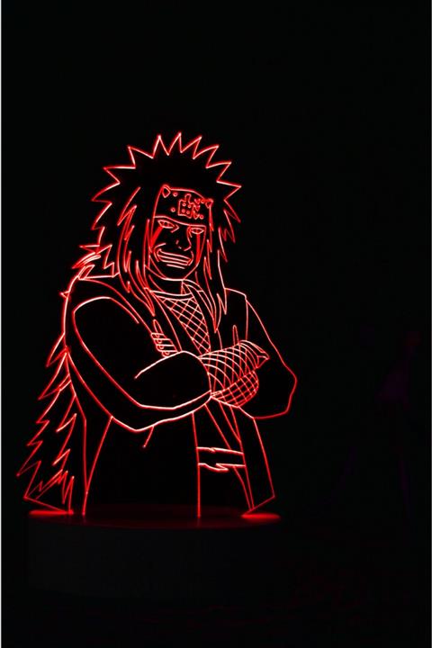 Yubi Design Jiraiya Sama , Naruto - 3 Boyutlu Dekoratif Gece Lambası 3d