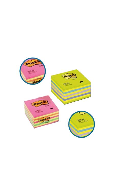 Postit Yapışkanlı Not Kağıdı Küp Gökkuşağı 450 Yp 76x76 Pembe Tonları 2028-np