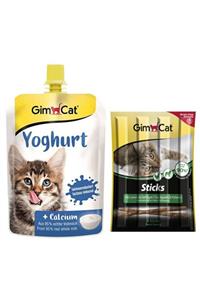 Gimcat Yoghurt Kalsiyum 150 gr + Sticks Kuzu Etli Ve Tavuklu Kedi Ödülü