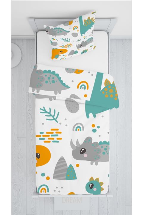 Consept Home Renkli Dinazorlar Yatak Örtüsü Takımı