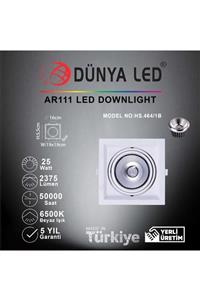 DÜNYA LED Hs 464/1-b 1x25w Ar111 Led Downlıght 6500k Beyaz Işık