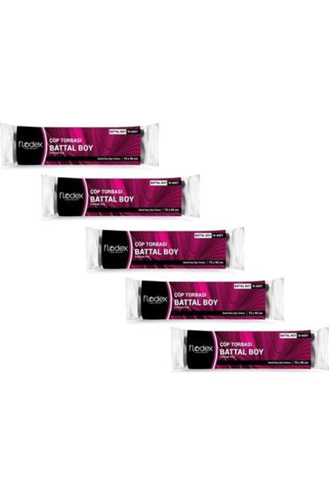 FLODEX Extra Güçlü Çöp Torbası Battal Boy 5 Paket